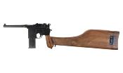 WE Pistol C96 Broomhandle 6mm GBB Full Metal BK 0.9J + Stock