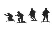 Delta Tactics 4 units of Metal soldier target