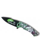 Folding Knife assist. opening Joker Dices Green 9cm blade w/Belt Clip