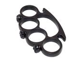 Knuckle Duster 3 Skulls Metal Black