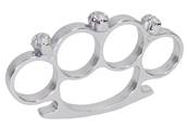 Knuckle Duster 3 Skulls Metal Chrome