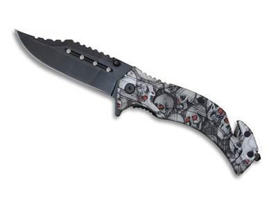 Folding Knife Zombies 9cm blade Glass breaker