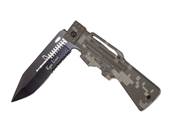 M16 Folding Knife Digital Camo 9cm blade Belt Clip