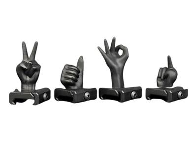 Guerilla Tactical RIS Sights (x4) Funny Fingers BLK