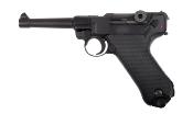 WE Pistol Luger P08 4'' BK GBB Full Metal 0.9J