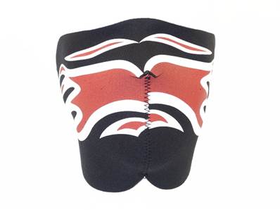 DMoniac " Black & Red Flames" Neoprene Half Mask