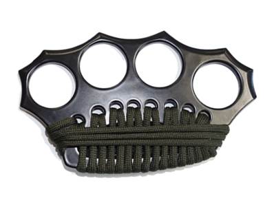 Knuckle Duster Black with paracord