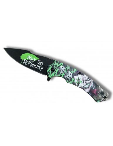 Folding Knife assist. opening Joker Dices Green 9cm blade w/Belt Clip