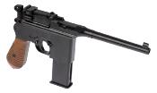 WE Pistol C96 Broomhandle 6mm GBB Full Metal BK 0.9J + Stock