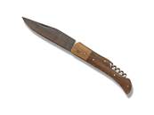 Folding Knife Metal wood (Plane Tree) 9cm Blade with Corkscrew