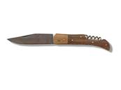 Folding Knife Metal wood (Plane Tree) 9cm Blade with Corkscrew