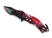 Folding Knife with red zombies 8cm blade