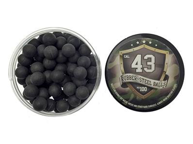 Box of 100 Rubber-Steel Balls Cal. 0.43