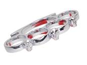 Knuckle Duster 3 Skulls Metal Chrome