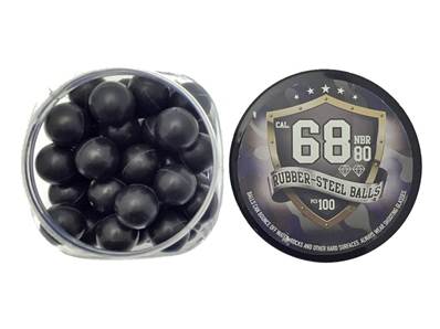 Box of 100 Rubber-Steel Balls Cal. 0.68