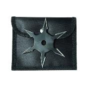 Throwing star black 6 arms + case