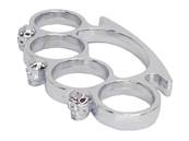 Knuckle Duster 3 Skulls Metal Chrome