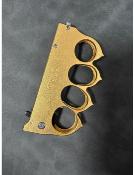Knuckle with Folding Knife US 1918 w/ 10cm blade Gold + glass-breaker