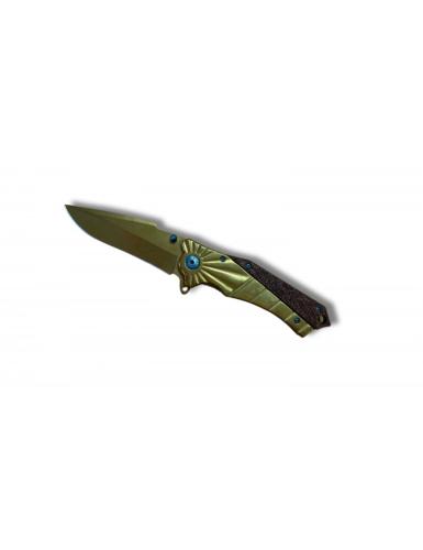 Folding Knife Golden Sun 10cm Blade Belt Clip 