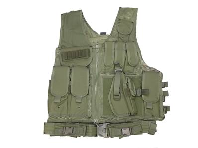 DMoniac Tactical Vest Olive 8 pouch holster + belt