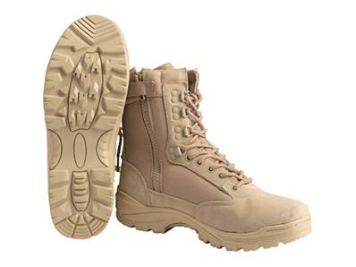 Tactical Cordura Zip Boots Tan T40/7