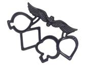 Knuckle Duster Metal Black Ace Skull Wings