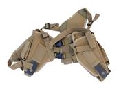 DMoniac horizontal double Holster TAN w/ magazine pouch