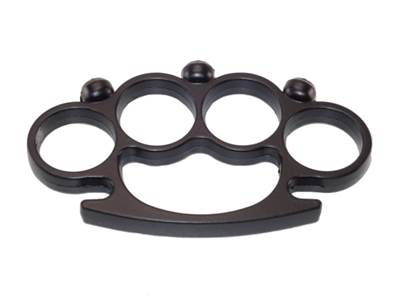 Knuckle Duster 3 Skulls Metal Black