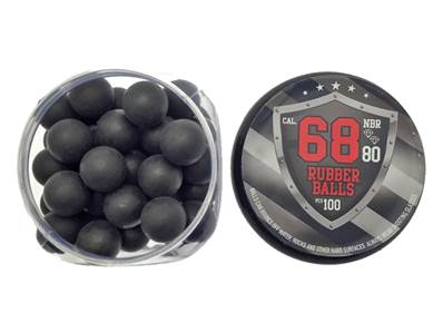 Box of 100 Rubber Balls Cal. 0.68