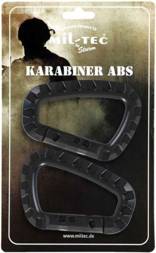 Miltec 2 carabiner ABS BK 8.4cm