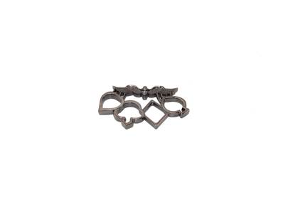 Knuckle Duster Metal Chrome Black Ace Skull Wings