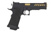 Golden Eagle Hi-Capa 5.1 HexCut Pistol GBB Full Metal BK/Gold 0.8J